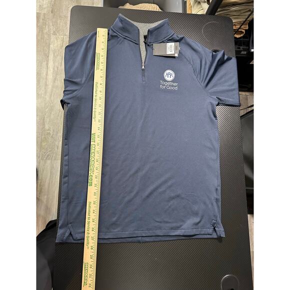 UNRL Interlock 1/4 Zip Performance Pullover Navy Blue Mens Small Chest Logo NEW - Picture 5 of 11